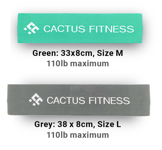 CACTUS FITNESS Resistance Non Slip Intermediate Power Bands Set 2pcs for Hips, Thighs,Legs,Butt,Glutes for Men and Women