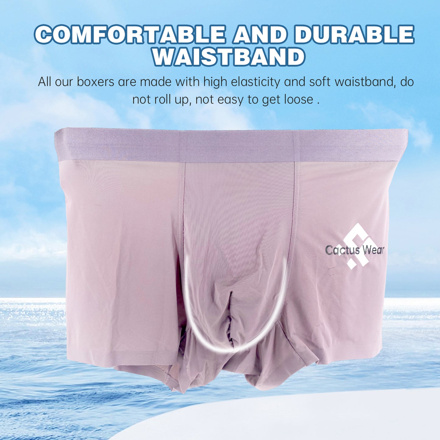 Cactus Wear Men’s Boxers Light Comfortable Breathable Underwear with Stretch Pack of 3