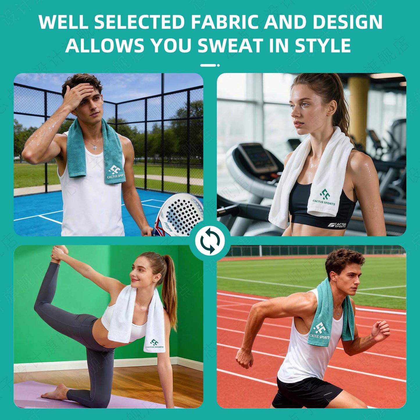 Micro fiber sport towel great sweat-absorbent quick dry extra soft for gym, all sort of sports and tournament gifts