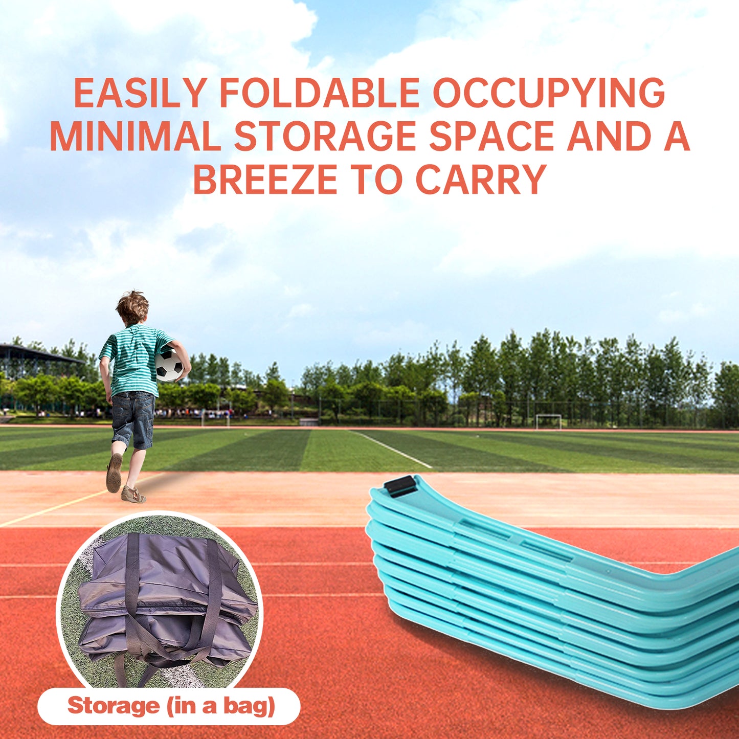 Multifunctional agility ladder 8rings with carrying bag in football soccer tennis padel speed agility fitness drills training for athletes adults children