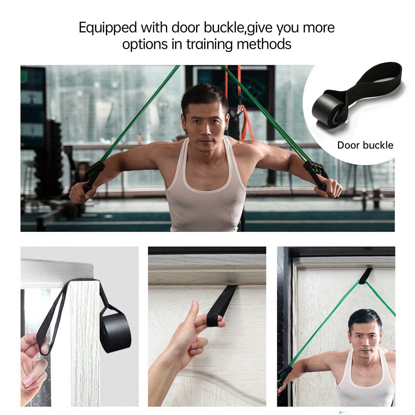 CACTUS FITNESS Latex Resistance Bands With Handles set wtih Door Anchor Foot Straps for Chest Arms Legs Full Body Work Out for Men And Women