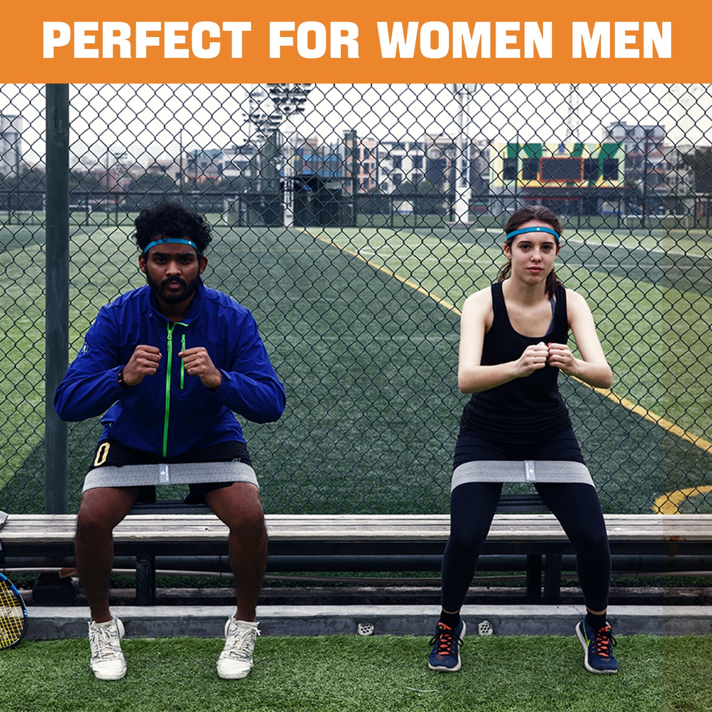 CACTUS FITNESS Resistance Non Slip Thick Power Bands Set 2pcs for Hips, Thighs,Legs,Butt,Glutes for Men and Women