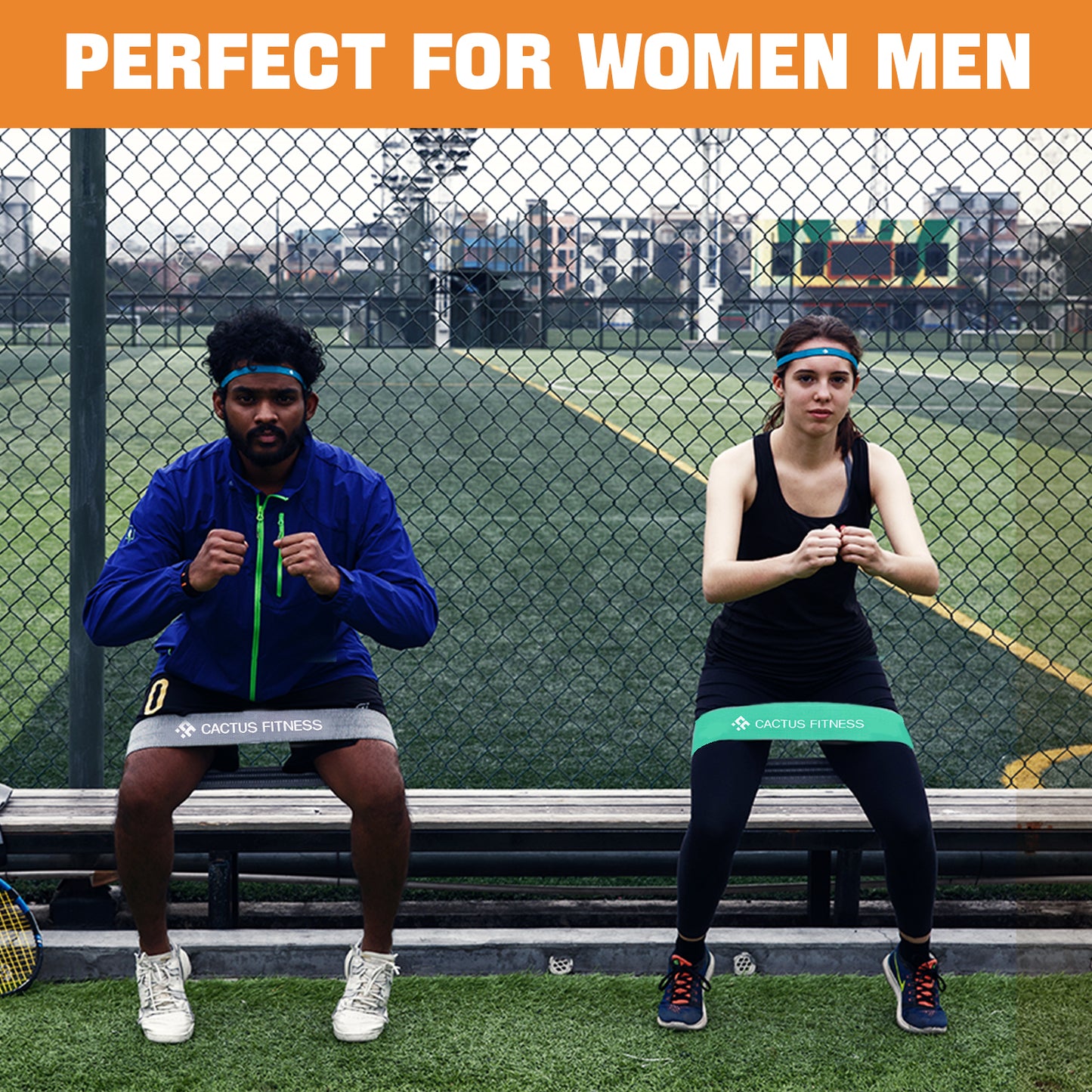 CACTUS FITNESS Resistance Non Slip Intermediate Power Bands Set 2pcs for Hips, Thighs,Legs,Butt,Glutes for Men and Women